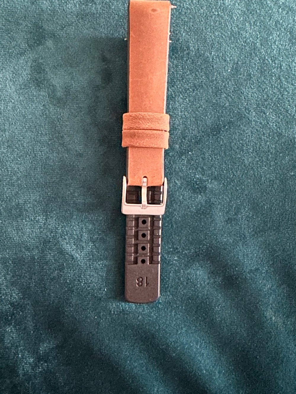 Men's Suede Watch Strap in Light Brown with Silver Buckle